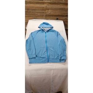 Nike Dri Fit Size XL Full Zip Jacket Heathered Blue French Terry Material